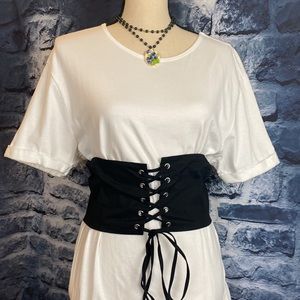 Lace up Corset Grunge Gothic Tee Shirt